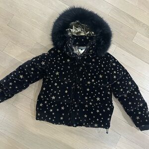 Jocelyn Starry Night Puffer Jacket with Faux Fur